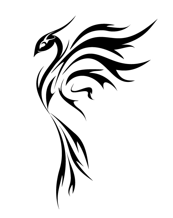 Line drawing of a phoenix - logo for website