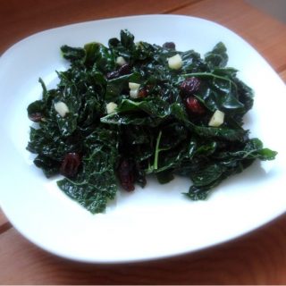 Kale with Garlic and Cranberries