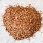 cocoa powder on a granite countertop