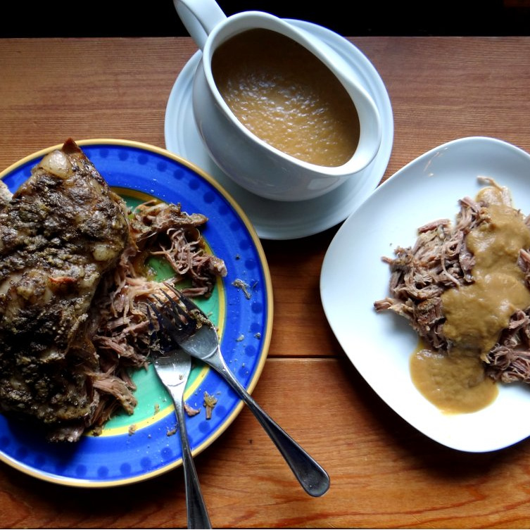 Slow Cooker Roast Pork with Onion Apple Gravy (Paleo, AIP, GAPS, Wahls