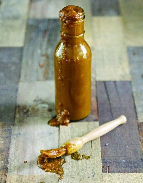 the barbecue sauce in a bottle