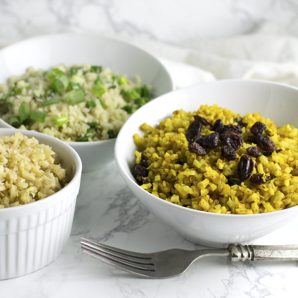 4 Flavors of Cauliflower "Rice" (Paleo, AIP, GAPS, Wahls, Whole30