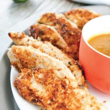 Coconut-Crusted Chicken Tenders with Pineapple Dipping Sauce (Paleo, AIP)