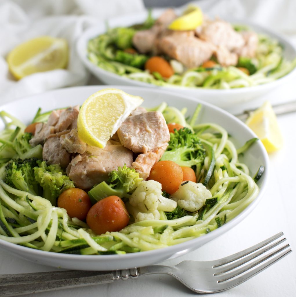 Salmon Primavera with Zoodles (Paleo, AIP, GAPS, Wahls, Whole30