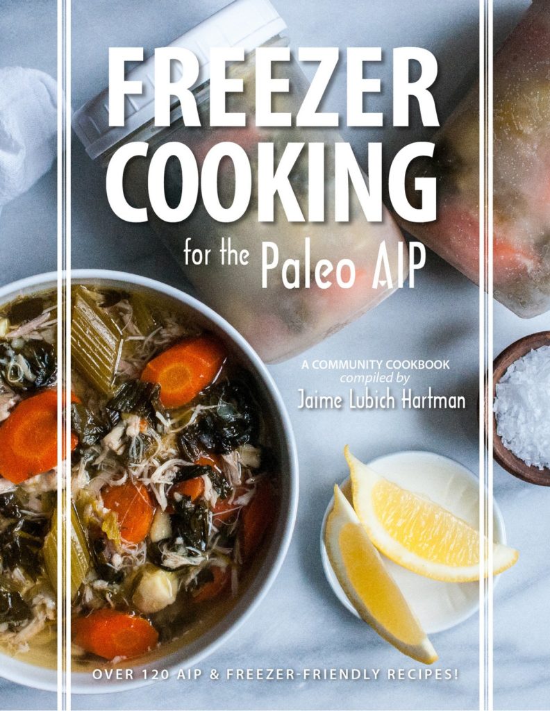 Book cover with 2 jars of frozen soup and 1 bowl of heated soup ready to eat