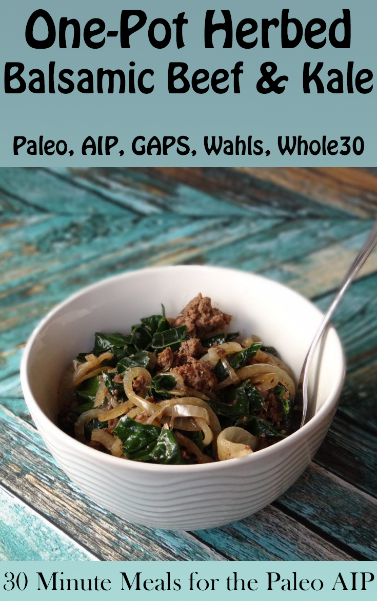 One-Pot Herbed Balsamic Beef and Kale (Paleo, AIP, GAPS, Wahls, Whole30) | Phoenix Helix