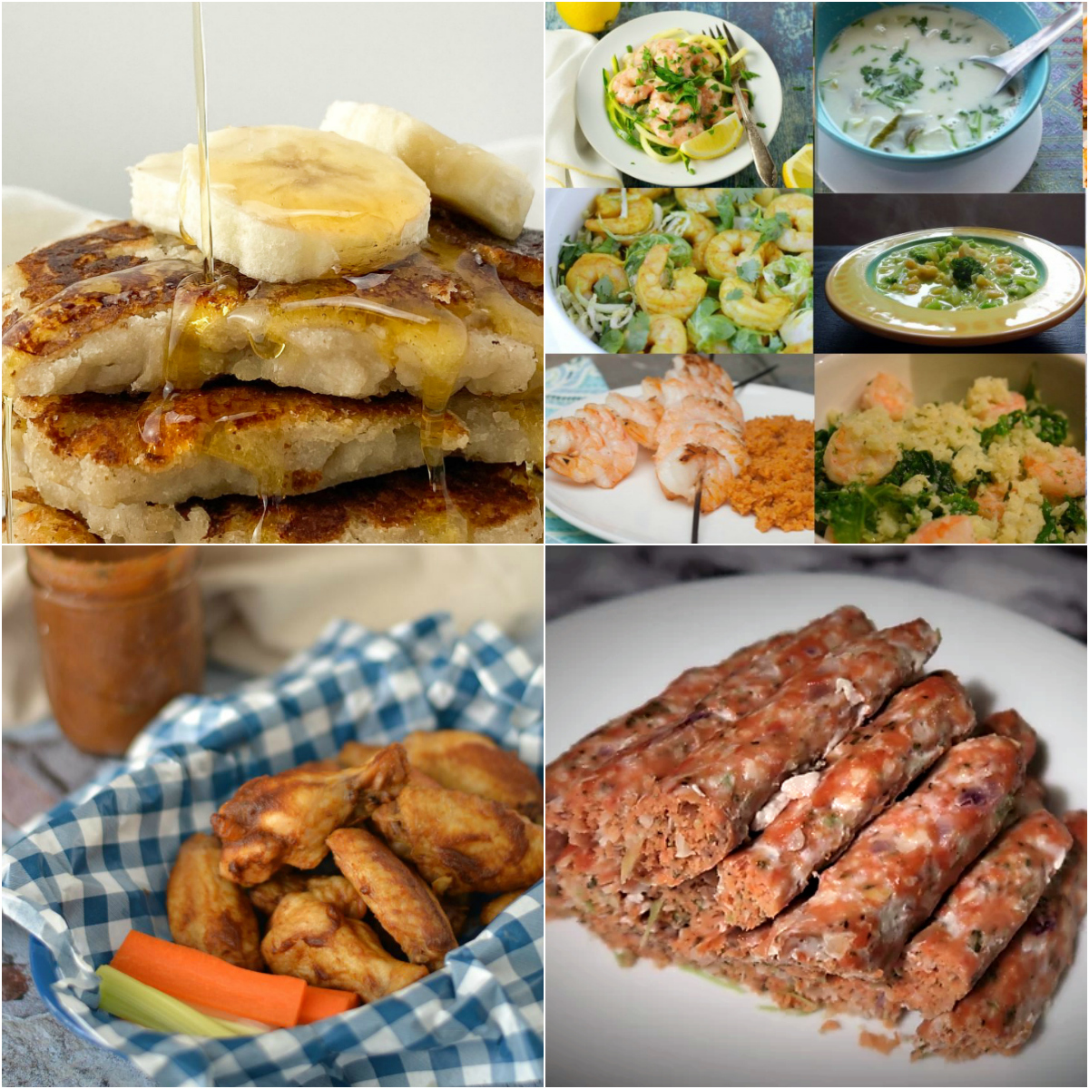 Paleo AIP Recipe Roundtable #303 | Phoenix Helix - *Featured Recipes: Banana Pancakes, Baked BBQ Wings, Salmon Sausage, and 10 Easy Shrimp Recipes.