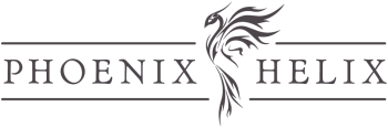 logo - black phoenix image with the words, phoenix helix