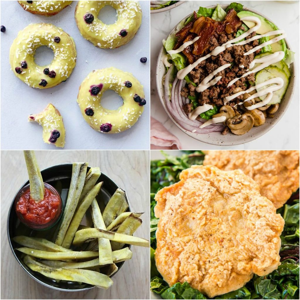 Paleo AIP Recipe Roundtable #320 | Phoenix Helix - *Featured Recipes: Lemon Glazed Blueberry Donuts, No-Cook Ketchup, Loaded Bun-Less Burger Bowls, and Fried Chicken Burgers