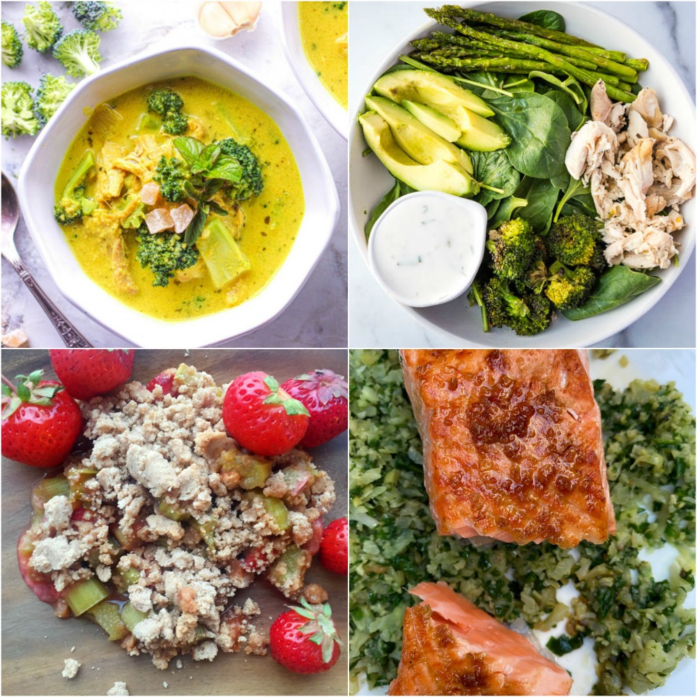 Paleo AIP Recipe Roundtable #323 | Phoenix Helix - *Featured Recipes: Chicken & Sweet Potato Stew, Rhubarb Strawberry Crisp, Green Goddess Bowl, and Grilled Salmon with Green Cauliflower "Rice"