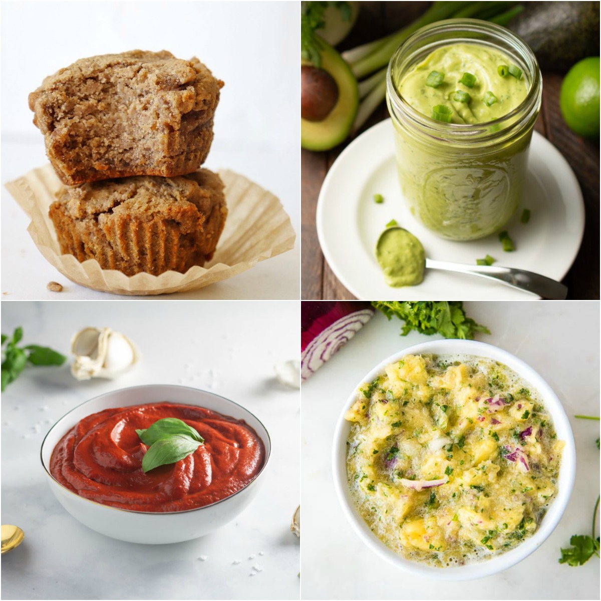 Paleo AIP Recipe Roundtable #326 | Phoenix Helix - *Featured Recipes: Banana Spice Muffins, Marinara Sauce, Avocado Cilantro Dressing/Dip, and 3-Minute Pineapple Salsa