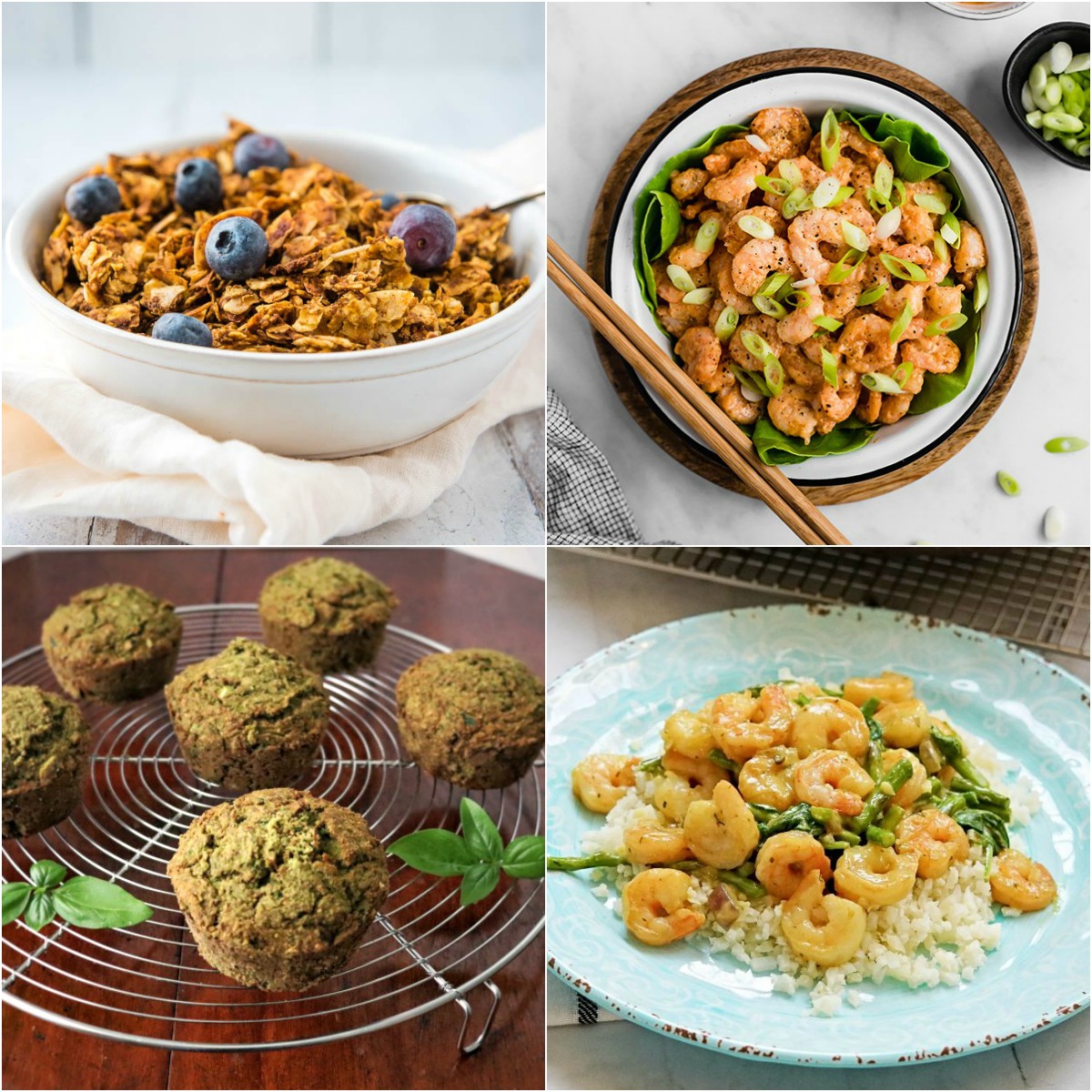 Paleo AIP Recipe Roundtable #336 | Phoenix Helix - *Featured Recipes: Tigernut Pumpkin Granola, Zucchini and Pesto Muffins, Bang Bang Shrimp, and Creamy Shrimp Vegetable Skillet