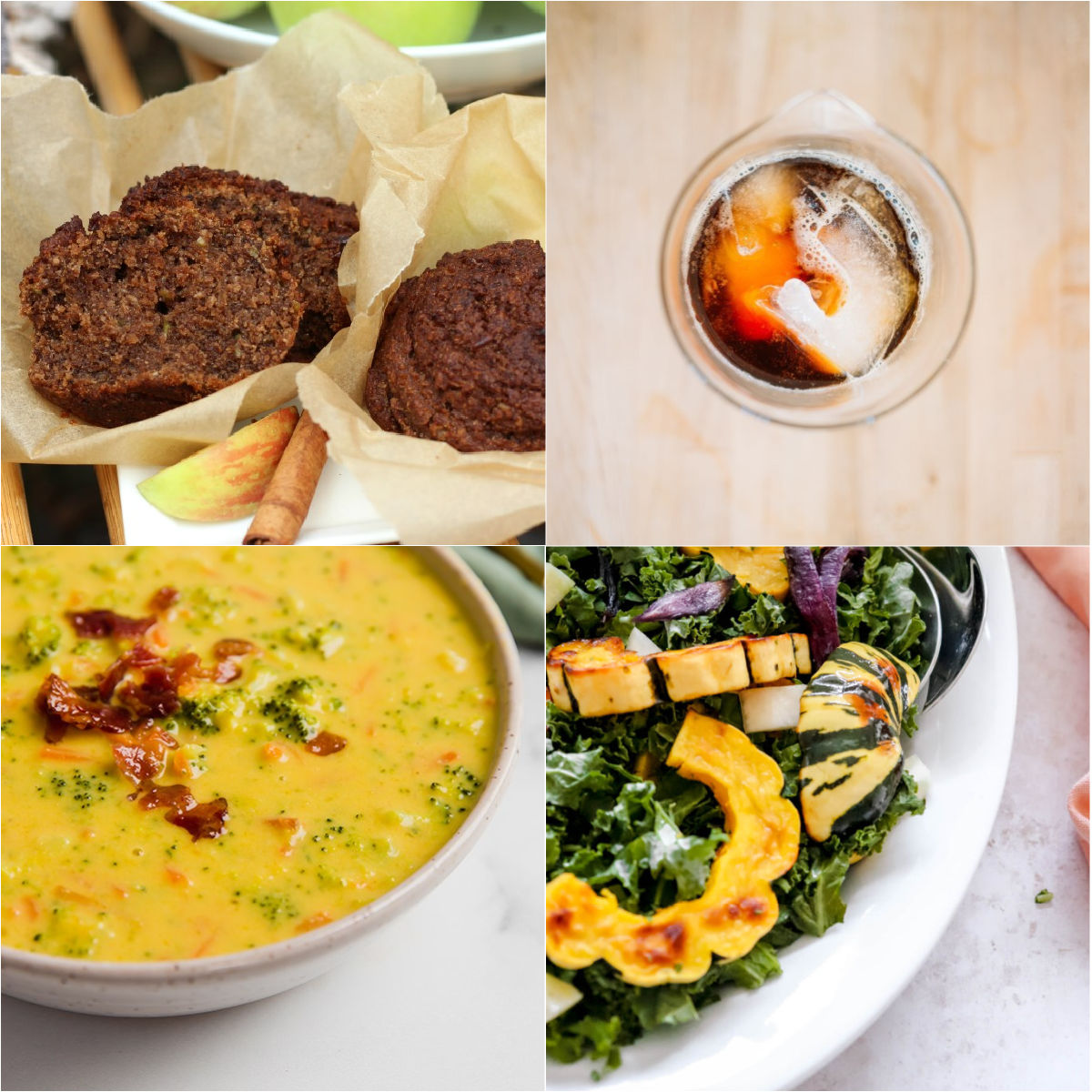 Paleo AIP Recipe Roundtable #338 | Phoenix Helix - *Featured Recipes: Apple Cinnamon Muffins, Broccoli “Cheese” Soup, Pumpkin Cold Brew, and Roasted Delicata Squash & Kale Salad