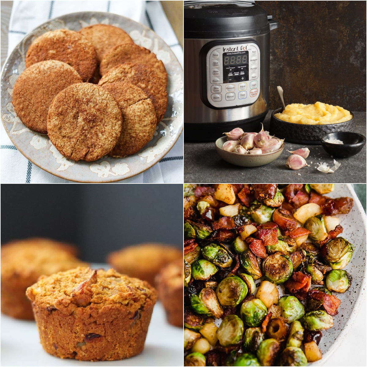 Paleo AIP Recipe Roundtable #344 | Phoenix Helix - *Featured Recipes: Snickerdoodle Cookies, Sweet Potato and Bacon Muffins, Instant Pot Garlicky Mashed Rutabaga, and Bacon, Date, & Apple Brussels Sprout Skillet.