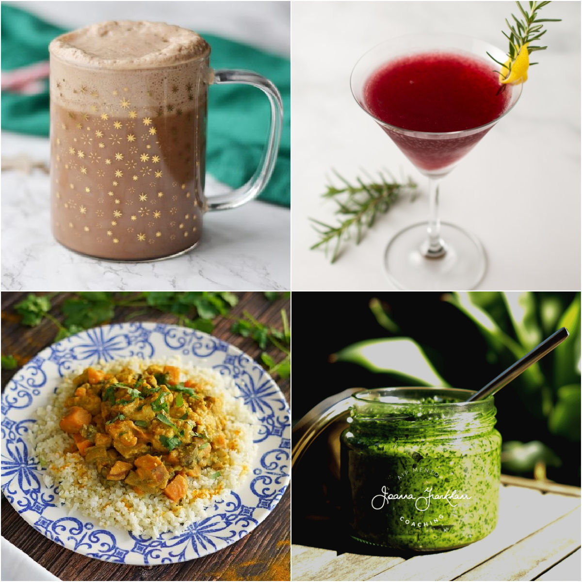 Paleo AIP Recipe Roundtable #348 | Phoenix Helix - *Featured Recipes: Peppermint Hot “Chocolate”, Moroccan Chicken Stew, Pomegranate Rosemary Spritzer Mocktail, and Kale Sauce