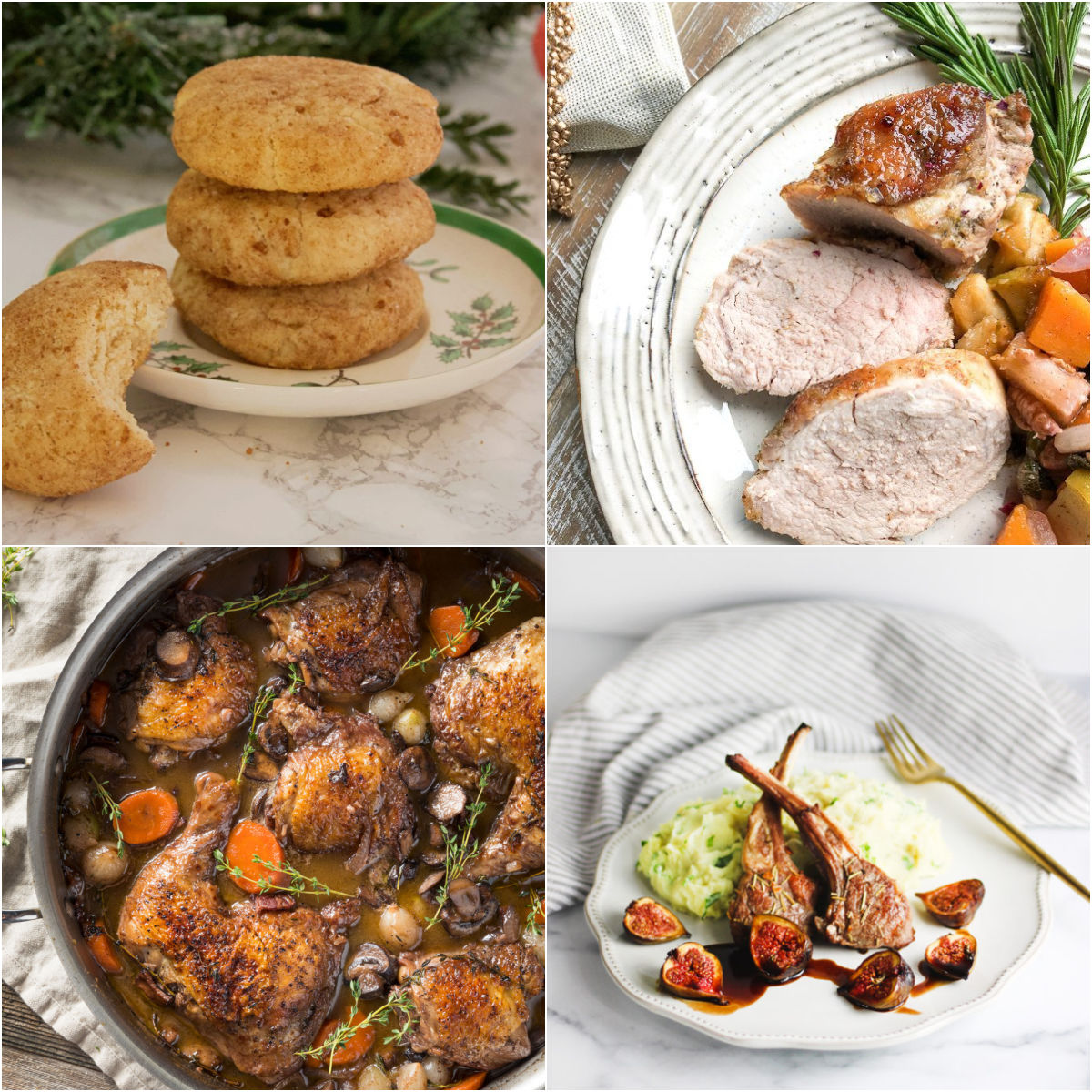 Paleo AIP Recipe Roundtable #349 | Phoenix Helix - *Featured Recipes: Snickerdoodle Cookies, Coq au Vin, Honey Apple Pork Tenderloin, and Lamb Chops and Roasted Figs with Balsamic Mint Sauce and Savory “Mashed Potatoes”