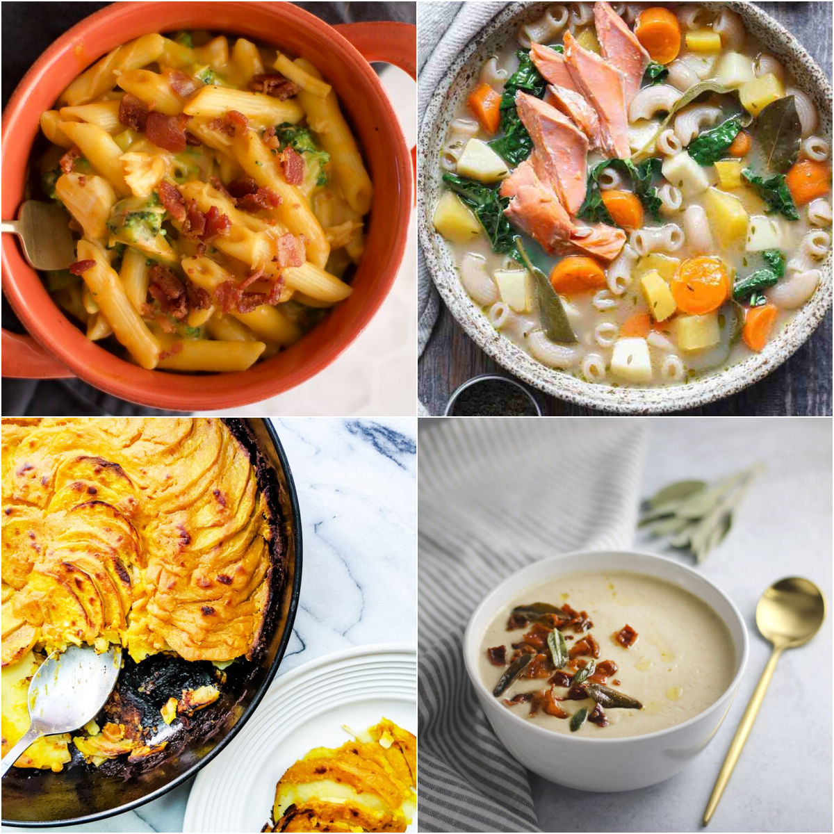 Paleo AIP Recipe Roundtable #350 | Phoenix Helix - *Featured Recipes: Macaroni and "Cheese", Scalloped Sweet Potatoes, Root Soup with Wild Salmon and Kelp, and Roasted Garlic and Cauliflower Soup with Fried Sage