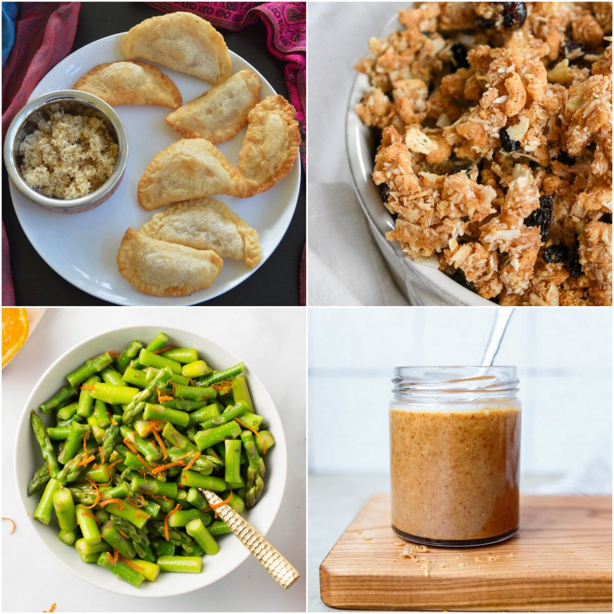 Paleo AIP Recipe Roundtable #364 | Phoenix Helix - *Featured Recipes: Gujiyas, Lovebird Cheerio Granola, Spring Orange Asparagus, and No-Brainer Toasted Coconut Butter.