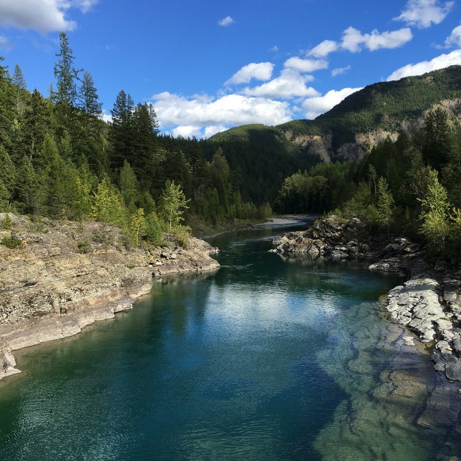 nature photo of winding river through the mountains