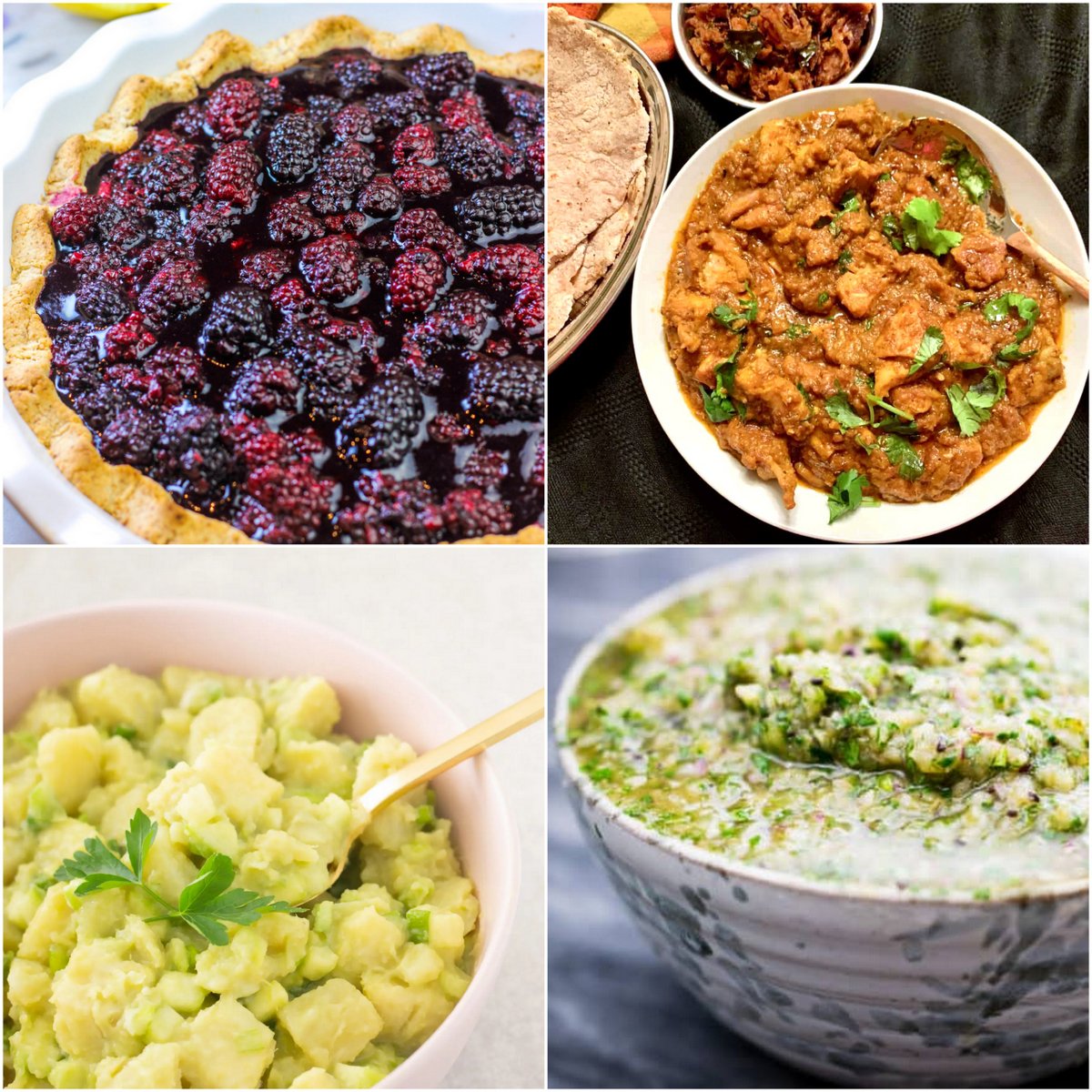 Paleo AIP Recipe Roundtable #371 | Phoenix Helix - *Featured Recipes: Blackberry Lemon Pie, Chicken Korma, "Potato" Salad, and Salsa Verde.