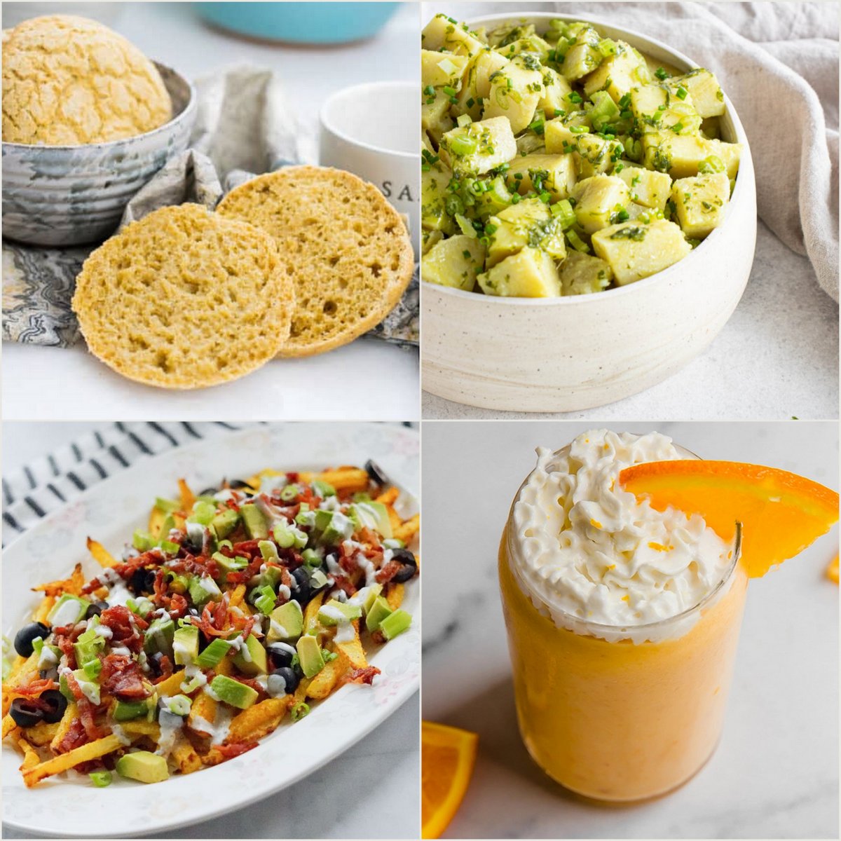 Paleo AIP Recipe Roundtable #378 | Phoenix Helix - *Featured Recipes: AIP English Muffins, Herbed "Potato" Salad, Loaded Air Fryer Jicama Fries, and Healthy Orange Creamsicle Smoothie.
