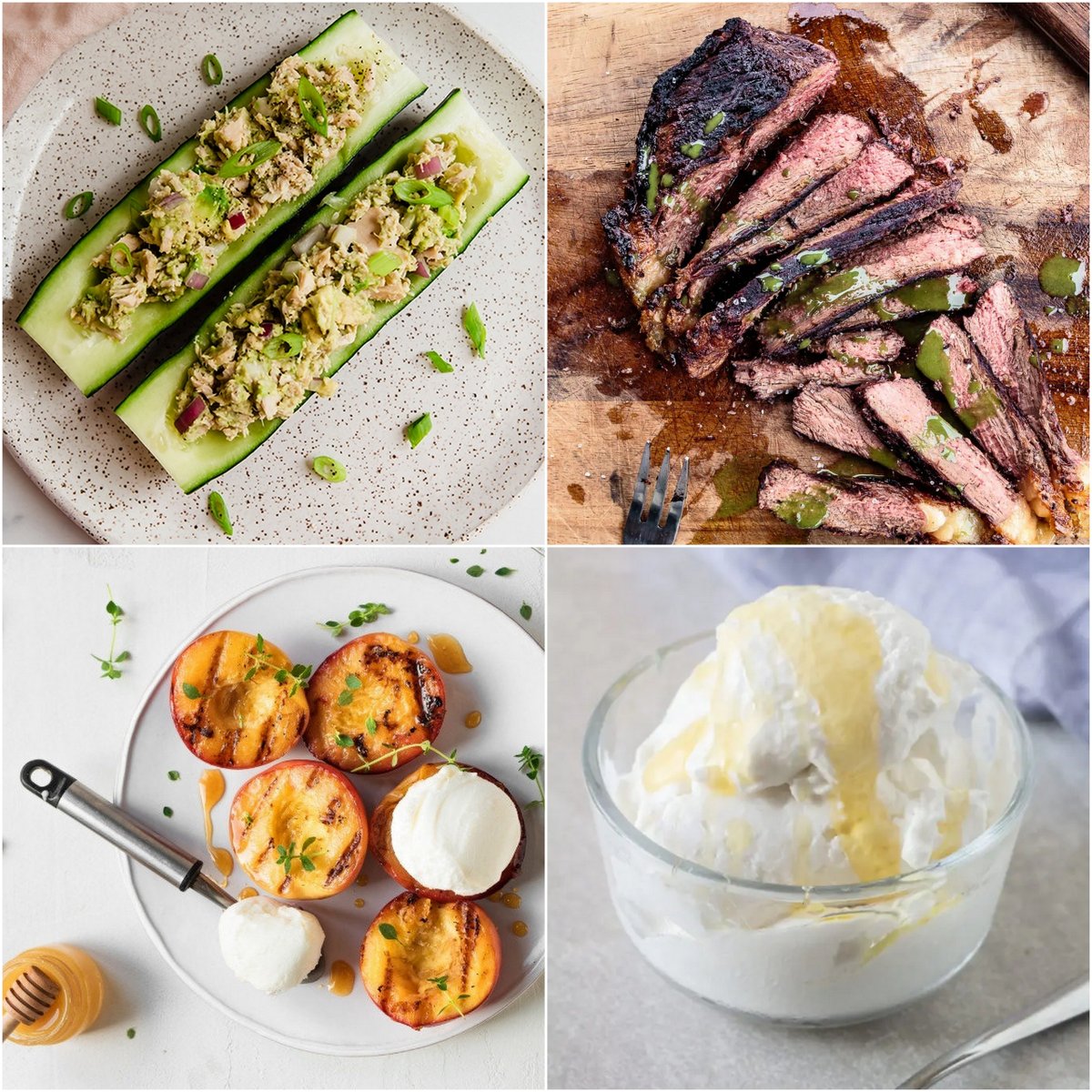 Paleo AIP Recipe Roundtable #383 | Phoenix Helix - *Featured Recipes: Avocado Tuna Salad Cucumber Boats, Grilled Picanha Steak and Vegetables, Grilled Peaches with Ice Cream, and Honey Lavender Frozen Yogurt.