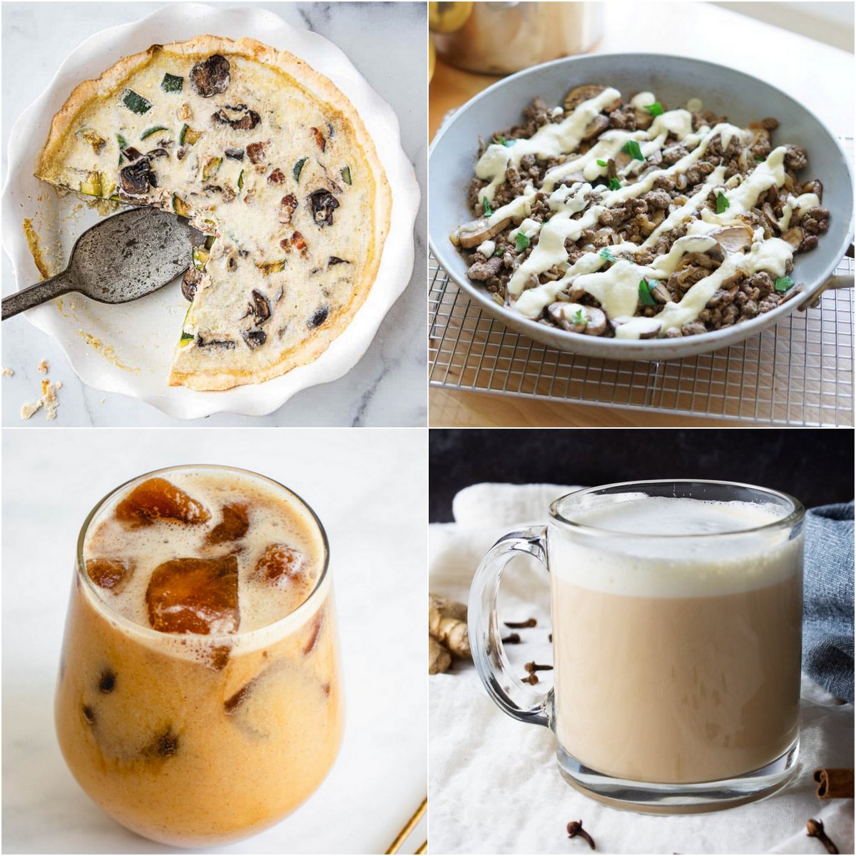 Paleo AIP Recipe Roundtable #387 | Phoenix Helix - *Featured Recipes: Bacon and Onion Eggless Quiche, Philly Cheesesteak Skillet, Pumpkin Cold Brew, and Easy Chai Tea Latte Concentrate.