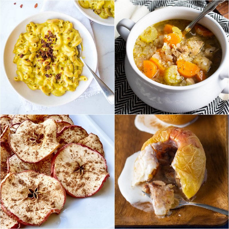 Paleo AIP Recipe Roundtable #392 | Phoenix Helix - *Featured Recipes: Bacon Mac & "Cheese", Instant Pot Chicken & "Rice" Soup, Baked Cinnamon Apple Chips, and Baked Apples.
