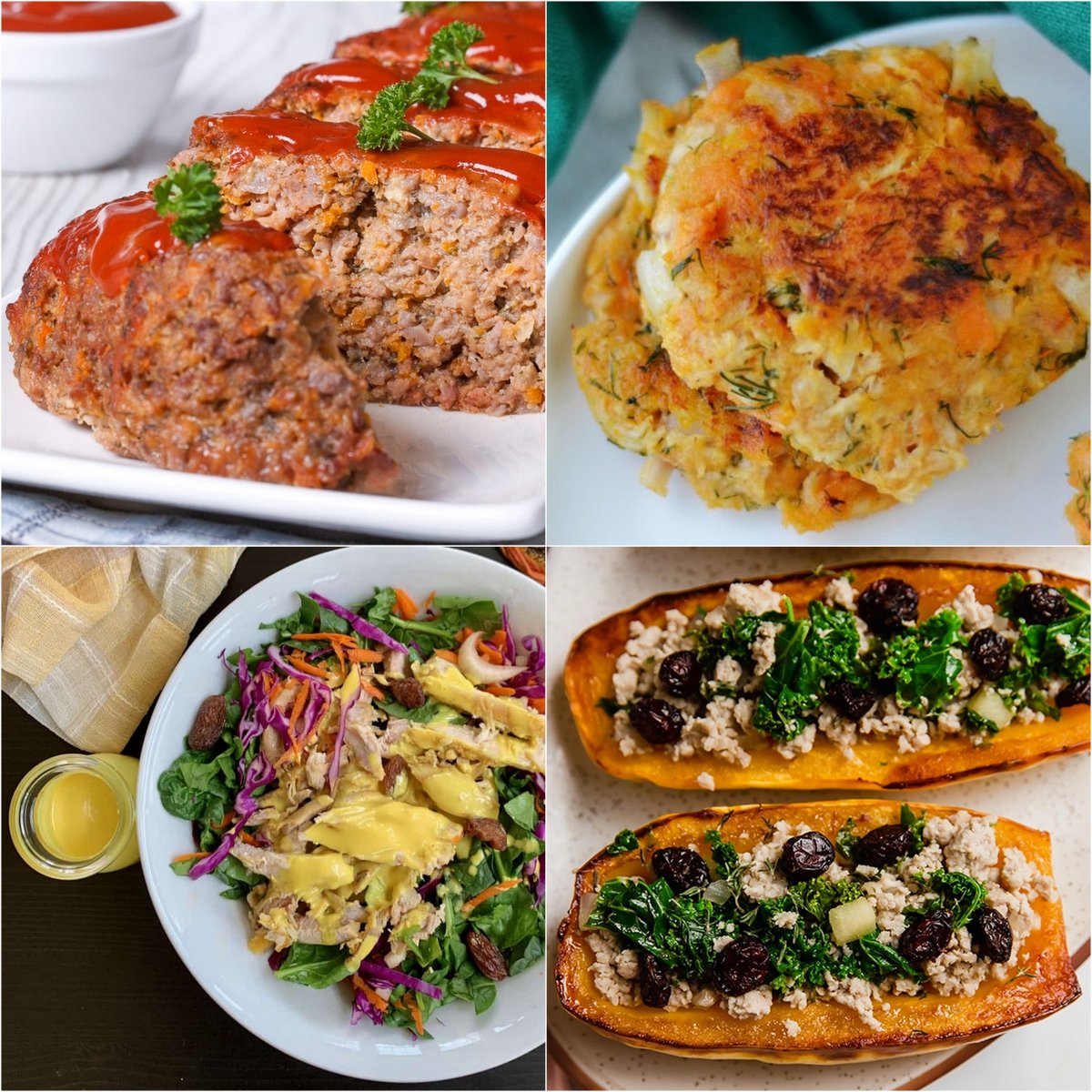 Paleo AIP Recipe Roundtable #393 | Phoenix Helix - *Featured Recipes: Slow Cooker Meatloaf, Sweet Potato and Dill Tuna Patties, Curried Turkey Salad, and Stuffed Delicata Squash.