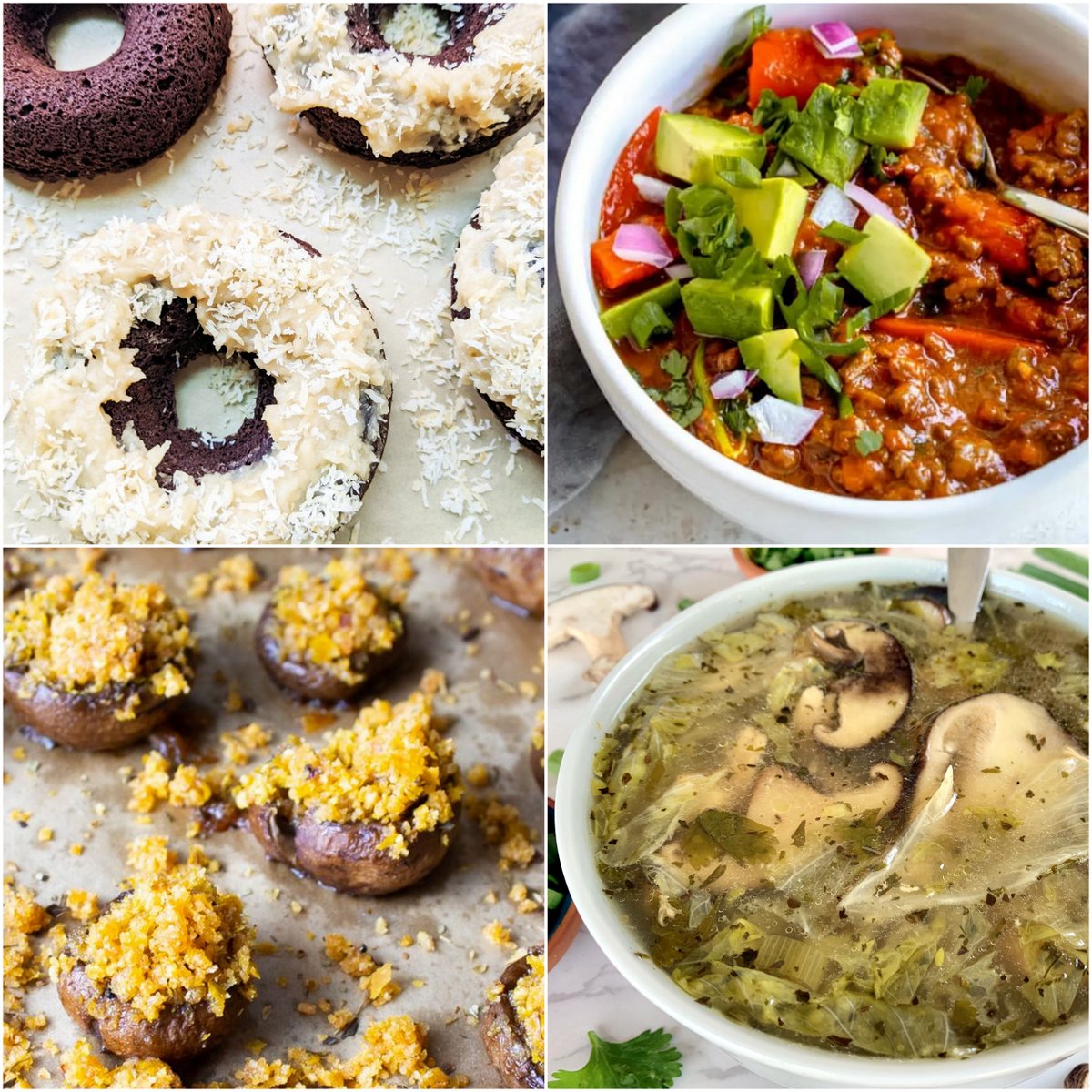 Paleo AIP Recipe Roundtable #395 | Phoenix Helix - *Featured Recipes: German "Chocolate" Cake Donuts, AIP Chili, Hot and Sour Soup, and The Best Italian Stuffed Mushrooms.