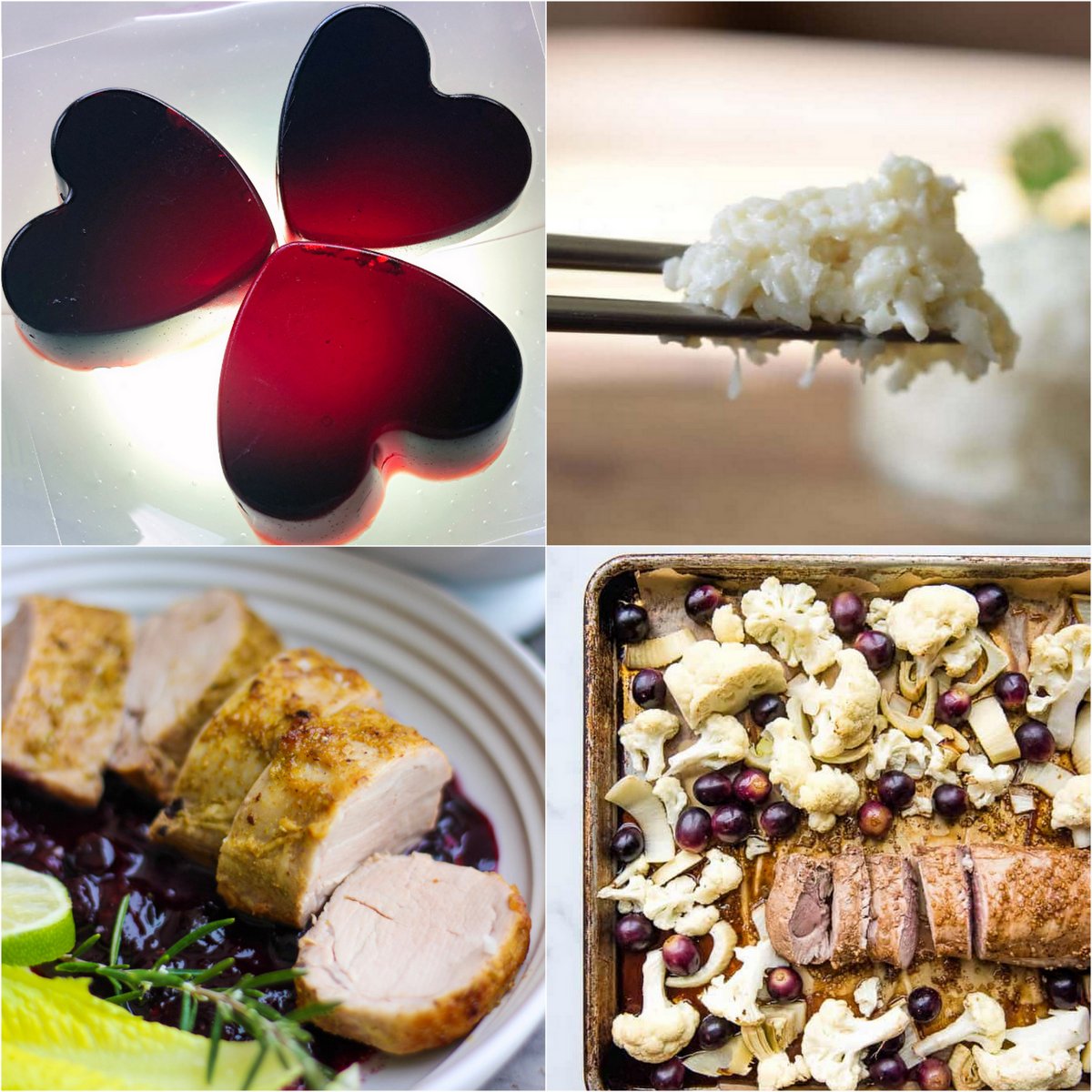 Paleo AIP Recipe Roundtable #397 | Phoenix Helix - *Featured Recipes: Anti-Inflammatory Tart Cherry Gels, Sticky Cauliflower "Rice", Sheet Pan Fennel Pork Tenderloin, and Pork Tenderloin with Blueberry Sauce.