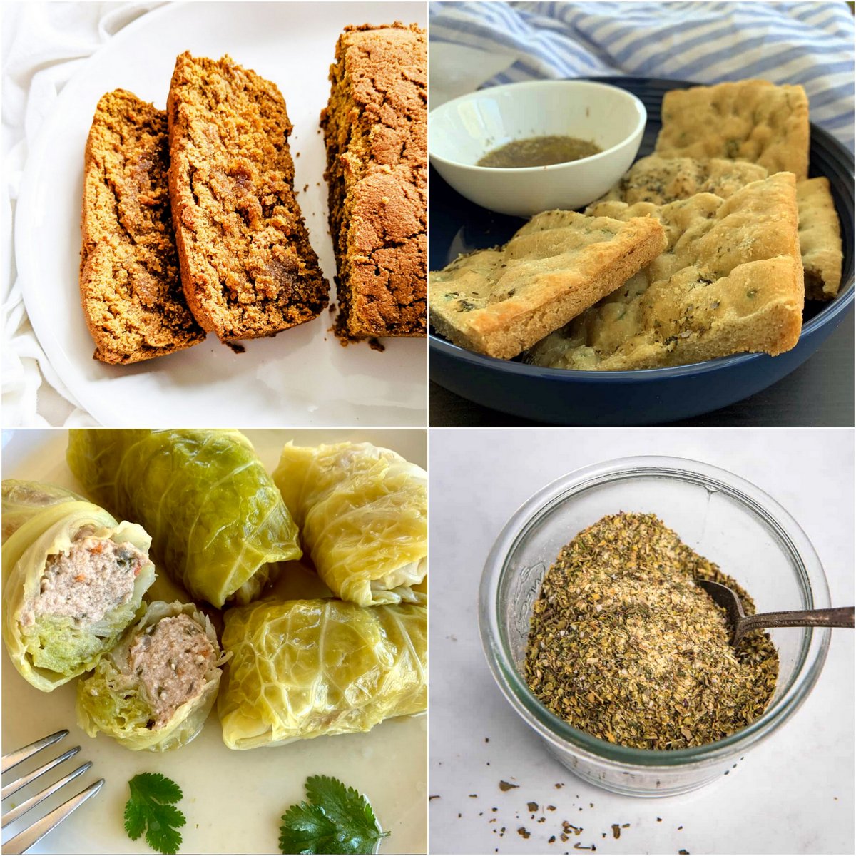 Paleo AIP Recipe Roundtable #402 | Phoenix Helix - *Featured Recipes: Simple Grain-Free Pumpkin Bread, AIP Focaccia Bread, Ginger Pork Cabbage Rolls, and 4 AIP Seasoning Mixes (Tandoori, Greek, Ranch, and Sausage).