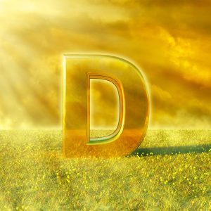Illustration of letter D in a sunny field