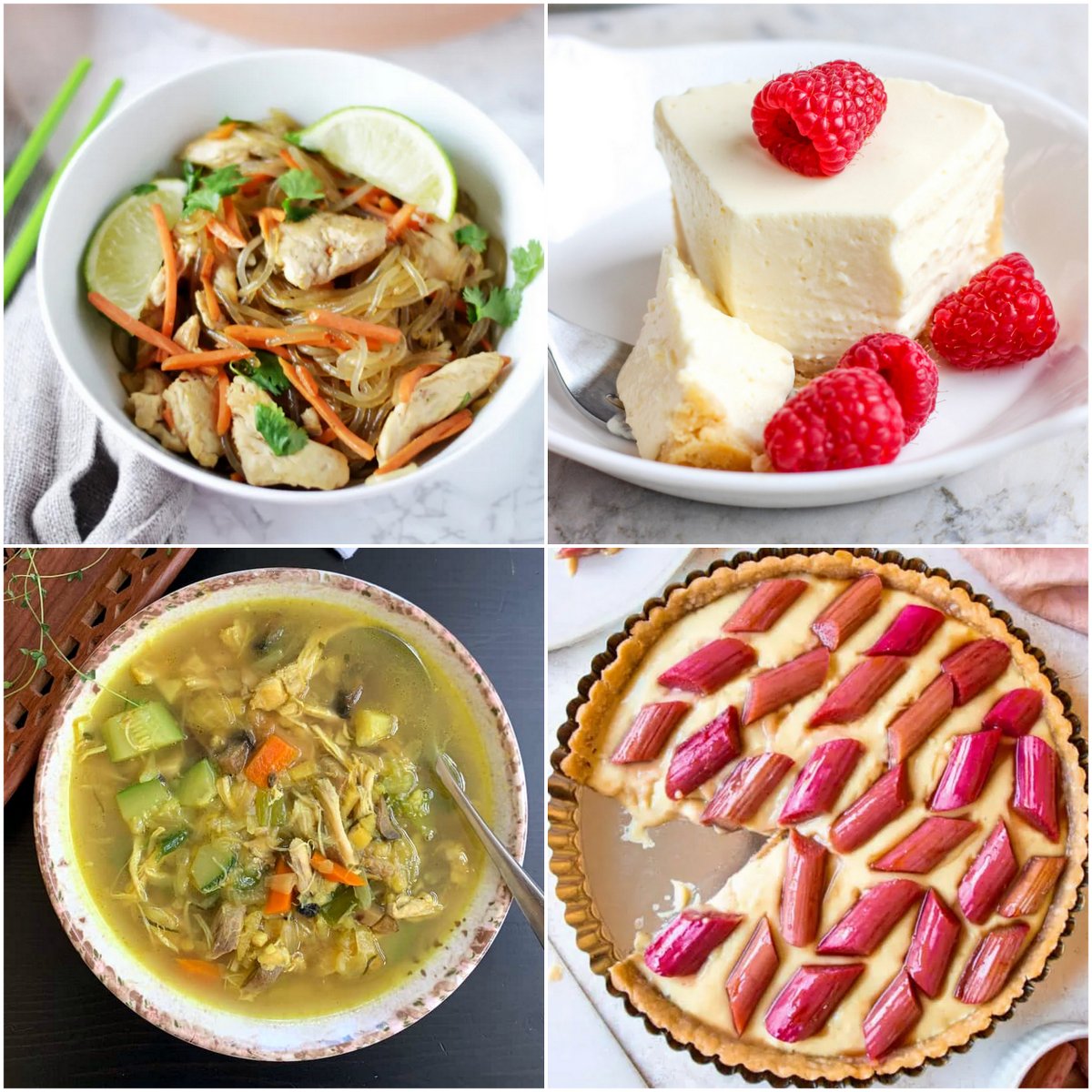 Paleo AIP Recipe Roundtable #411 | Phoenix Helix - *Featured Recipes: Chicken Pad Thai, Yogurt "Cheesecake", Instant Pot Chicken and Vegetable Soup, and Rhubarb Custard Tart.