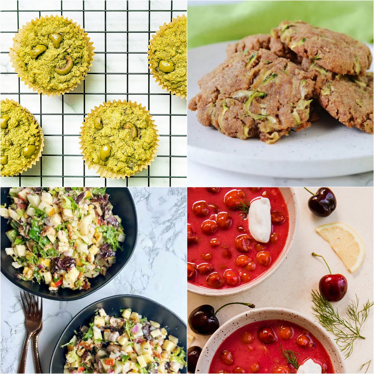 Paleo AIP Recipe Roundtable #412 | Phoenix Helix - *Featured Recipes: Green Olive Basil Muffins, Zucchini Cookies, Hungarian Cold Cherry Soup, and Chopped Chicken & Apple Salad with Sweet Onion Dressing.