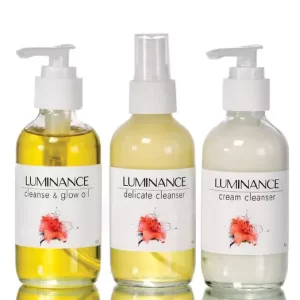 bottles of facial cleanser