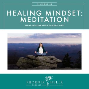 podcast graphic with image of Eileen meditating